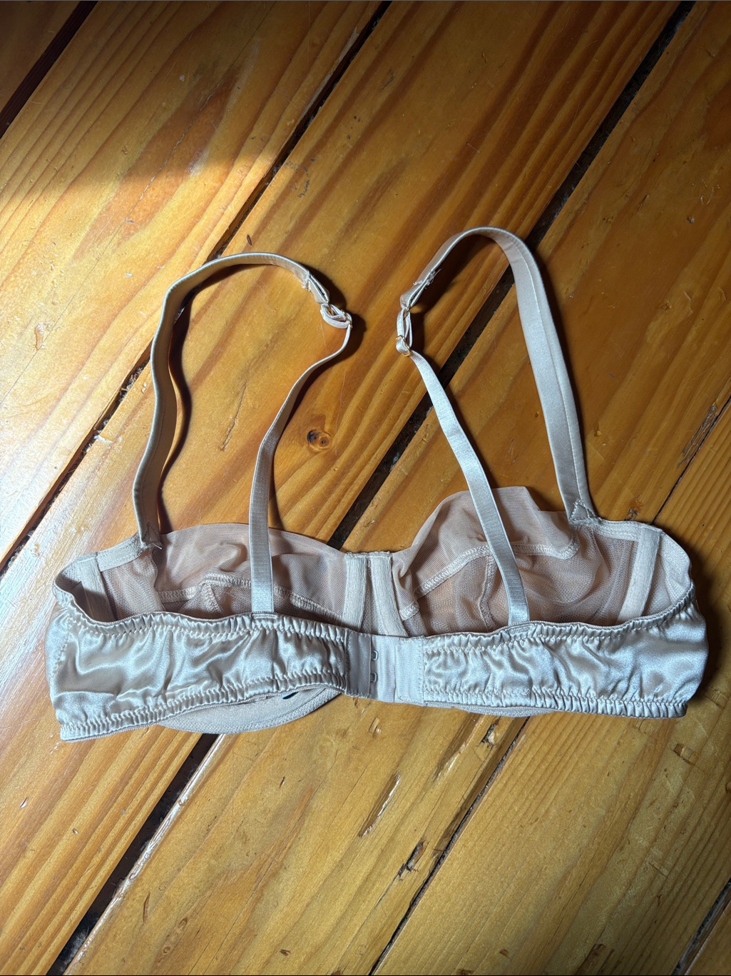 Fleur Of England Silk & Sheer Balconette Bra | 32c | Blush Nude | Nwot — image 3 of 3